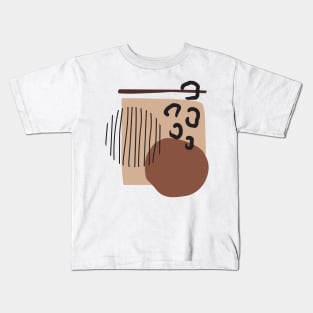 Minimal Modern  Abstract Shape  Warm Tones  Design Kids T-Shirt